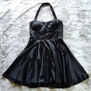 XA Black Silky Flowy Dress Size Medium